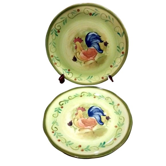 Sango Tuscan Garden Rooster Salad Plates, Cottagecore Plates, Country Kitchen - Picture 4 of 9